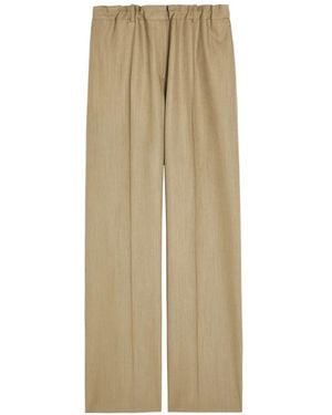 Calvin Klein Pleated Straight-Leg Pants - Natural
