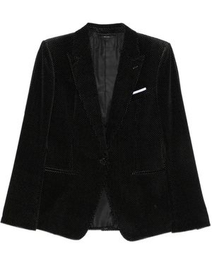 Tom Ford Polka-Dot Velvet Blazer - Black