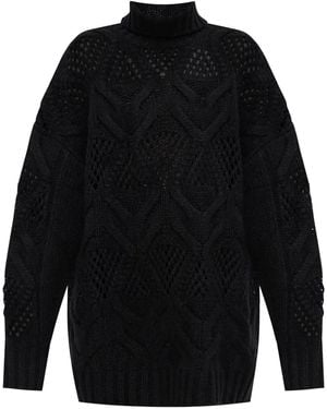 Sportmax Pull Oversize En Maille Losanges - Bleu
