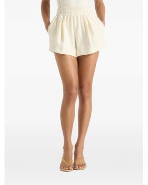 Manière De Voir Short En Coton Sh002 À Taille Froncée - White