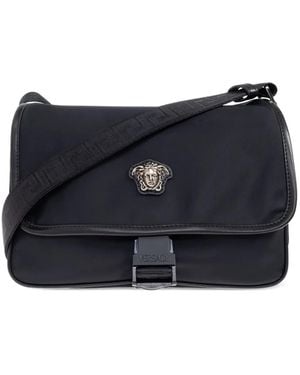 Versace La Medusa Kuriertasche mit Schnalle - Blau