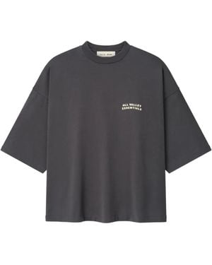 Fear Of God Merch Tee Logo-Print Drop-Shoulder T-Shirt - Grey