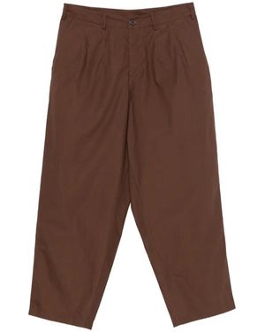Universal Works Pleated Straight-Leg Trousers - Brown