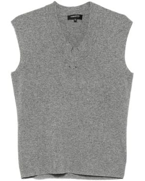 Barbara Bui Ribbed-Neck Vest - Grey