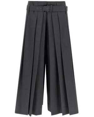 Brunello Cucinelli Pantalones Cortos Con Cinturón - Gris