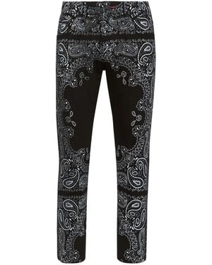 Philipp Plein Bandana-Print Skinny Jeans - Grey
