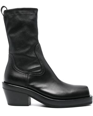 Agl Attilio Giusti Leombruni Square-Toe Leather Calf-Length Boots - Black