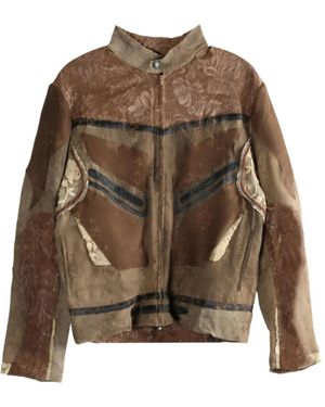 Commun's Distressed-Effect Jacket - Brown