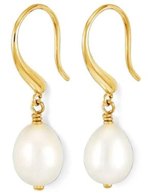 Dower & Hall Baroque Luna Pearl Earrings - Metallic