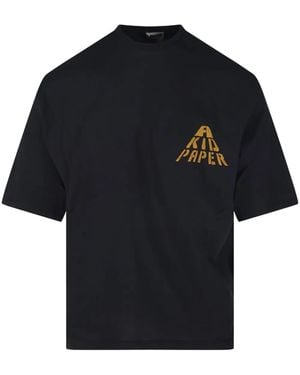 A PAPER KID Logo Cotton T-Shirt - Black
