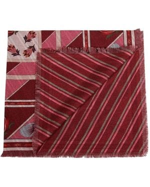 Franco Ferrari フローラルストライプ スカーフ - レッド