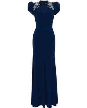 Jenny Packham Aries ビジュートリム イブニングドレス - ブルー