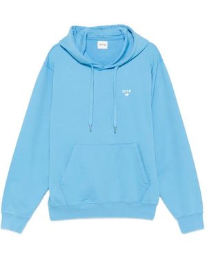 Arte' Logo-Embroidered Hoodie - Blue