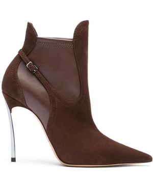 Casadei Blade Double 100mm アンクルブーツ - ブラウン