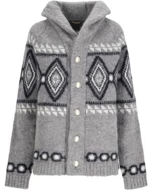 Borgo Asolo Rombi Intarsia-Knit Jacket - Grey