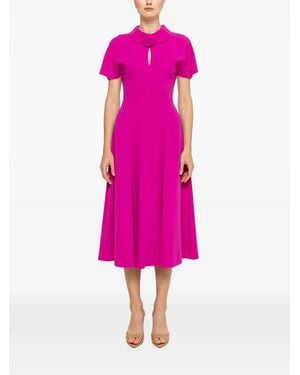 Nissa Floral-Detail Midi Dress - Pink