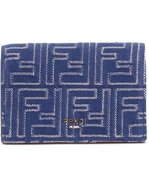 Fendi Ff Jacquard Wallet - Blue
