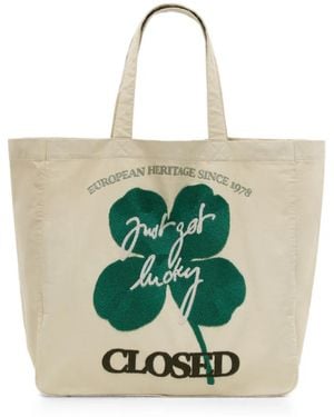 Closed Bolso Shopper Con Parche Del Logo Bordado - Blanco