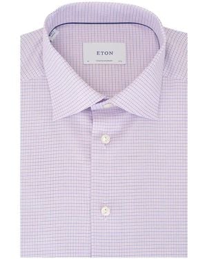 Eton Checked Shirt - Purple