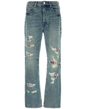 Purple Brand P011 Distressed Patchwork Jeans - Blue