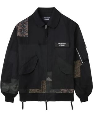 Comme des Garçons Cotton-Blend Embroidered-Logo Jacket - Black