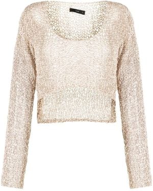 Voz Cropped Loose-Knit Jumper - Natural