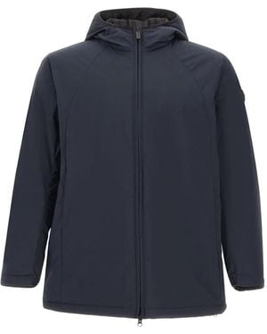 Colmar Hooded Drawstring-Hem Parka - Blue