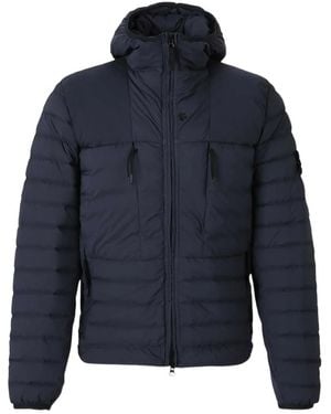 Stone Island Logo-patch Quilted Jacket - ブルー
