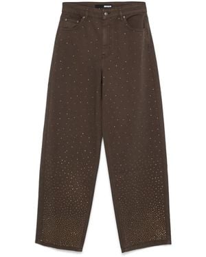 ROTATE BIRGER CHRISTENSEN ラインストーン ワイドジーンズ - グレー