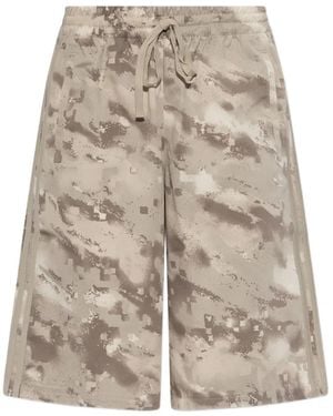adidas Abstract-Print Logo-Embroidered Shorts - Natural