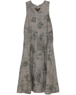 Ziggy Chen Robe Mi-Longue À Imprimé Abstrait - Gris