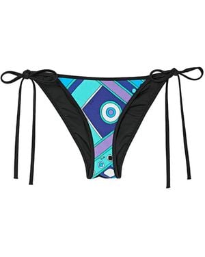PUCCI Vivara-Print Bikini Bottom - Blue