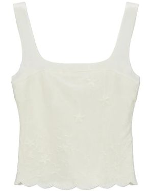 Posse Floral-Desig Top - White