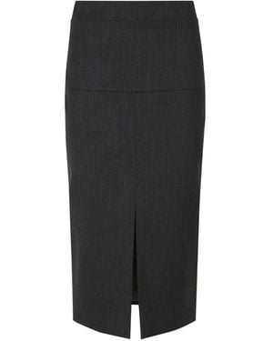 FEDERICA TOSI Front-Slit Pencil Midi Skirt - Black