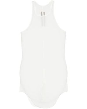 Rick Owens Ribbed Curved-Hem Top - White