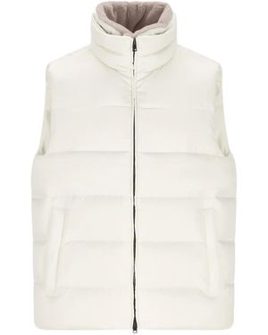 Herno Striped Quilted Down Gilet - White