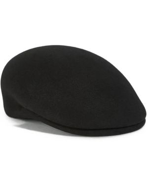 Liviana Conti Gloria Felted Flat Hat - Black