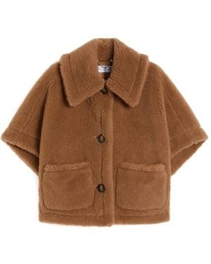 Max Mara Veste À Boutonnière Teddy - Marron