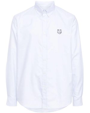 Maison Kitsuné Logo-Appliqué Cotton Shirt - White