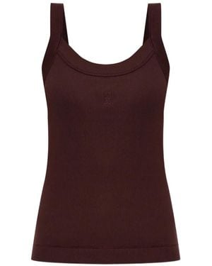 By Malene Birger Frillio Ribbed Logo-Embroidered Cotton Top - Purple