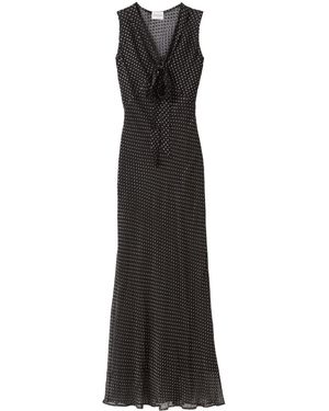 Claudie Pierlot Sheer Polka-Dot Dress - Black