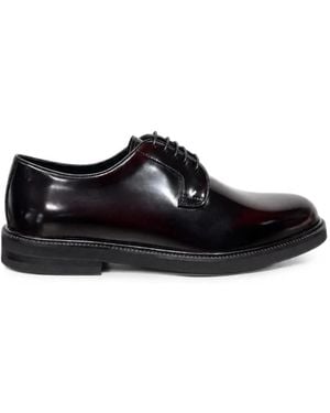 Poche Paris Polished-Finish Derby Shoes - Black