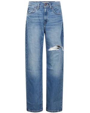 Levi's Distressed Straight-Leg Jeans - Blue