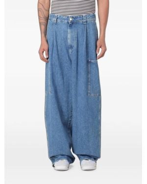 Sunnei Pleated Wide-Leg Jeans - Blue
