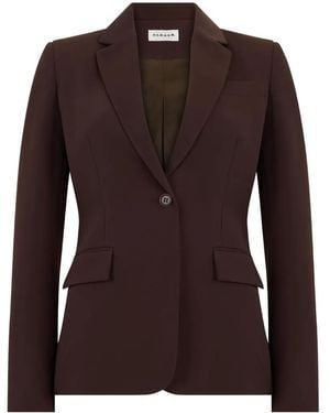 P.A.R.O.S.H. Single-Breasted Notched-Lapels Blazer - Brown