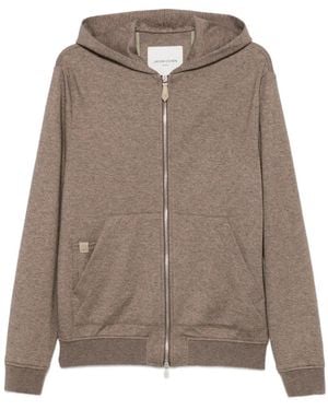 Jacob Cohen Zip-Up Jersey Hoodie - Brown