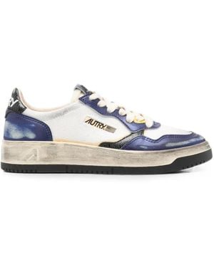 Autry Distressed-Effect Leather Sneakers - White