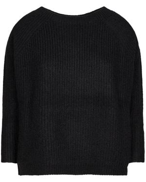Weekend by Maxmara Ribbed-Knit Raglan-Sleeve Sweater - Black