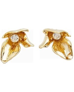 【関税込み】Erdem Flower Half Ring スモール ピアス Erdem Flower Half Ring ピアス S メタリック | Lyst