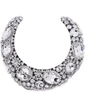 Area Crystal Cluster Choker Necklace - Metallic